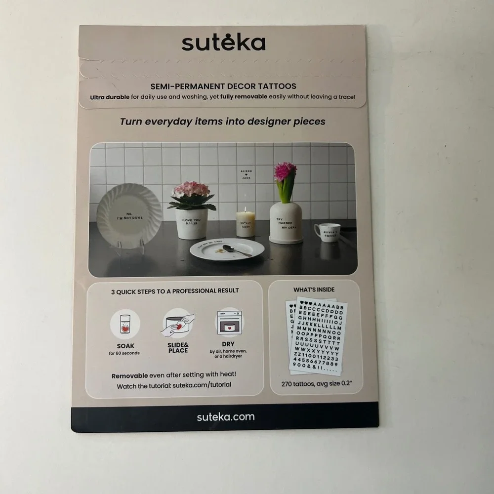 Suteka Home Decor Tattoos 270 per pack Black Small‎ Letters 0.2